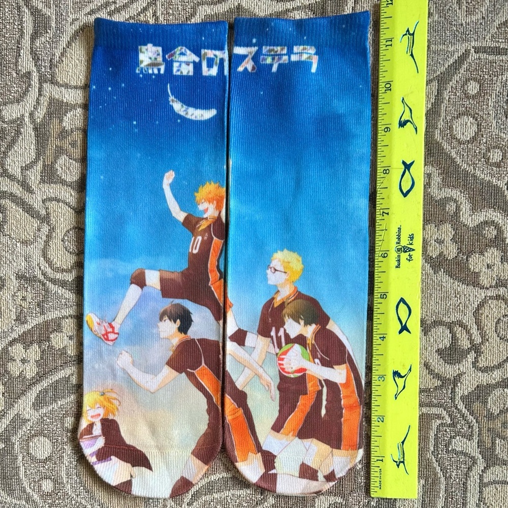 4/$20 Haikyu!! Anime Crew Socks Shoyo Hinata & Tobio Kageyama
